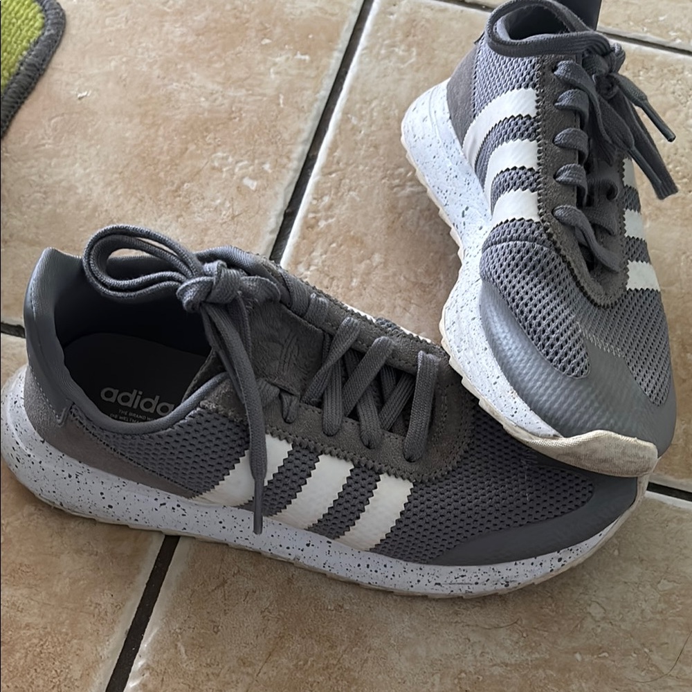 Adidas Gray and White Sneakers